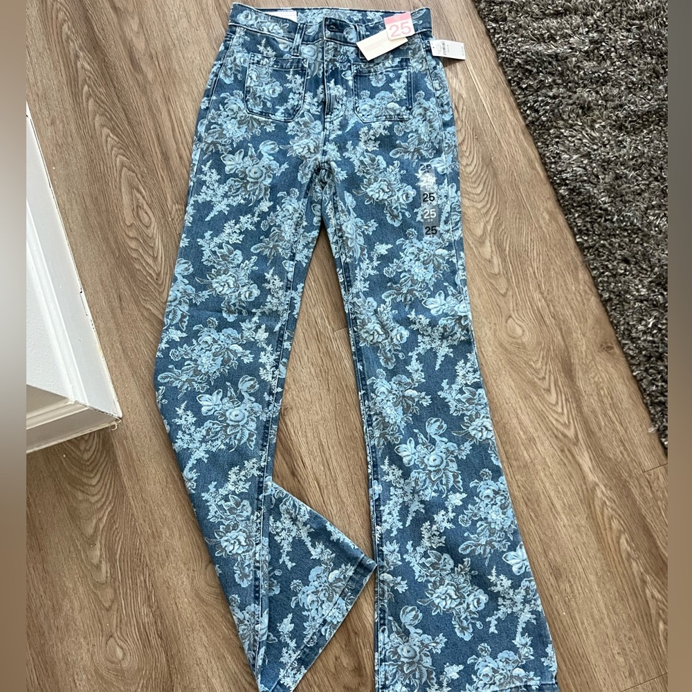Love Shack Fancy x Gap collaboration flare jeans